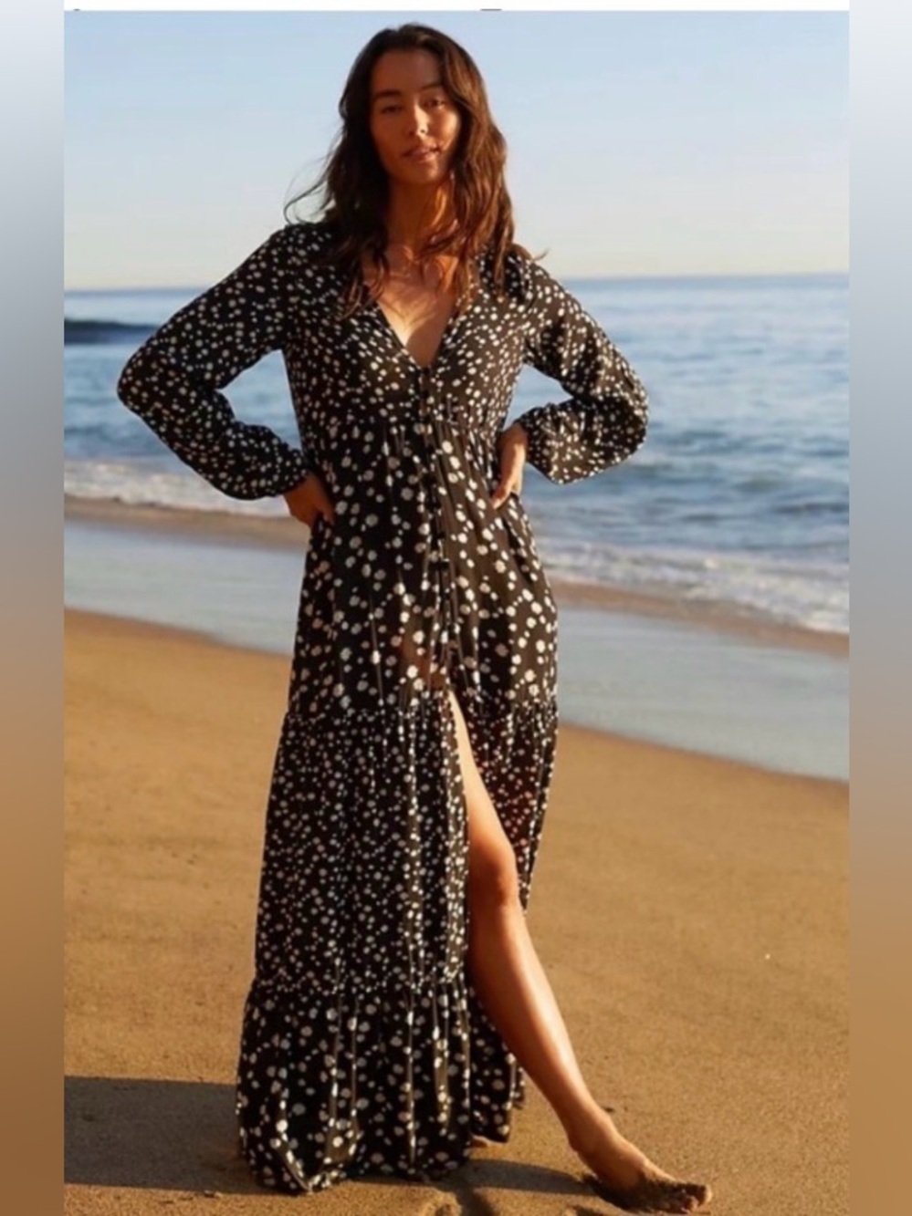 Maaji Luna Floral Coverup Maxi Dress Kimono